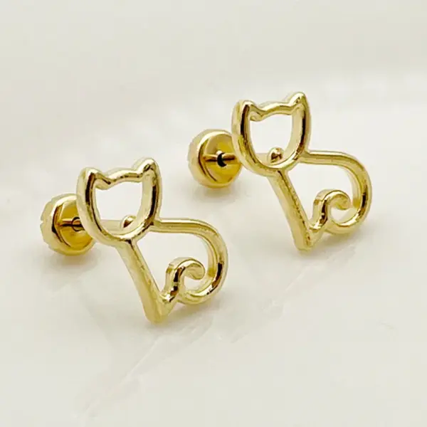 Wholesale PVD Coated Real Gold Plated 14K Gold Lips Flower Butterfly 304 Stainless Steel Simple Style Commute Waterproof Non Tarnish Ear Studs