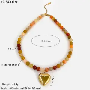 Colorful Beaded Necklace / Average Size