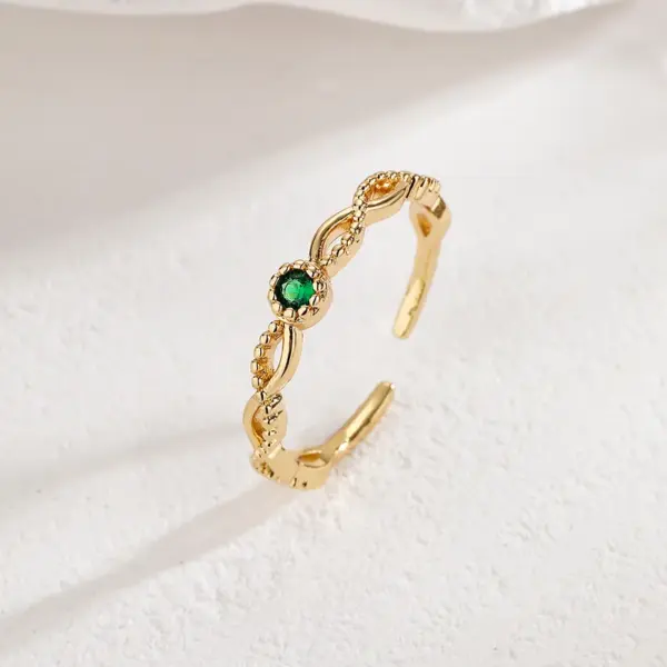 Wholesale Fashion Star Fish Tail Copper Gold Plated Zircon Open Ring 1 Piece