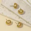 Wholesale PVD Coated Real Gold Plated Solid Color 304 Stainless Steel IG Style Simple Style Waterproof Non Tarnish Ear Studs