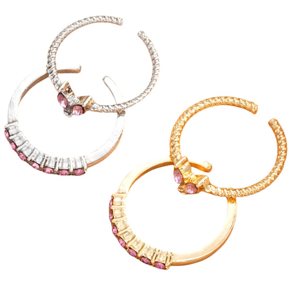 oly-8548a9127771d98ece4ef7d1fd973be6 Wholesale Cross-border ins simple living design row drill ring light luxury point drill love niche personality opening ring 4-piece set