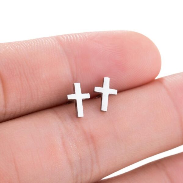 Wholesale Geometric cross stud earrings ins women's fresh cute trendy women's geometric simple earrings Christmas gift