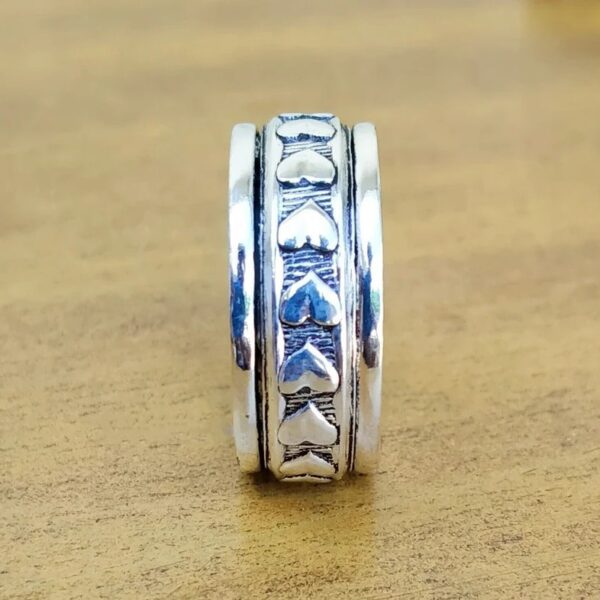 Wholesale Retro Bohemian Heart Wide Face Ring