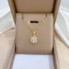 Wholesale Golden Plated 304 Stainless Steel Electroplating Zircon Flower Sweet Earrings Necklace For Women'S
