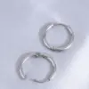 Wholesale 304 Stainless Steel Stainless Steel Round Simple Style Silver Hoop Earrings