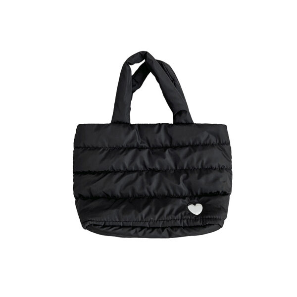 Wholesale Cross-Border Korean Version Simple and Versatile Silver Bag Women's Autumn and Winter Casual Cotton Clothing Hand Bag High-End Niche Handbag