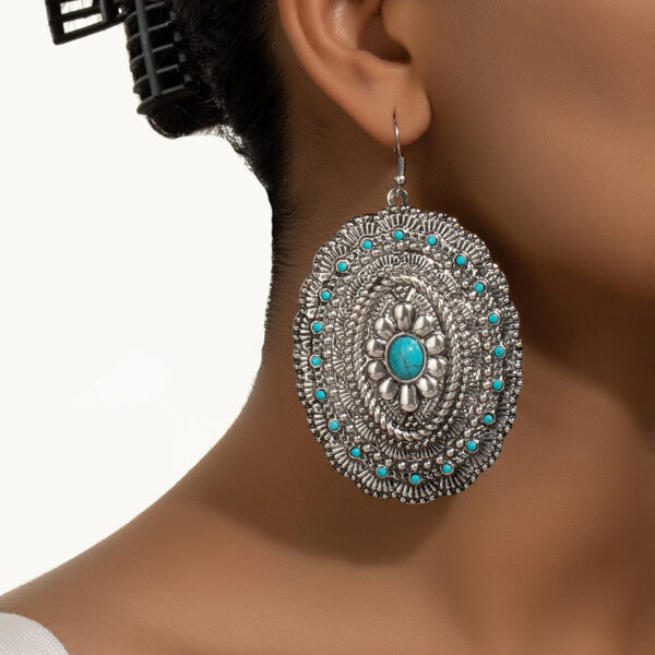 oly-85689dc0b17cb507d5808778bcf10590 Wholesale Retro Western style turquoise earrings