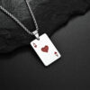 oly-85691838a26280ce67f05e428bfb9735 Wholesale lucky Spade necklace pendant hip hop personality red peach playing card A trendy cool disco pendant titanium steel
