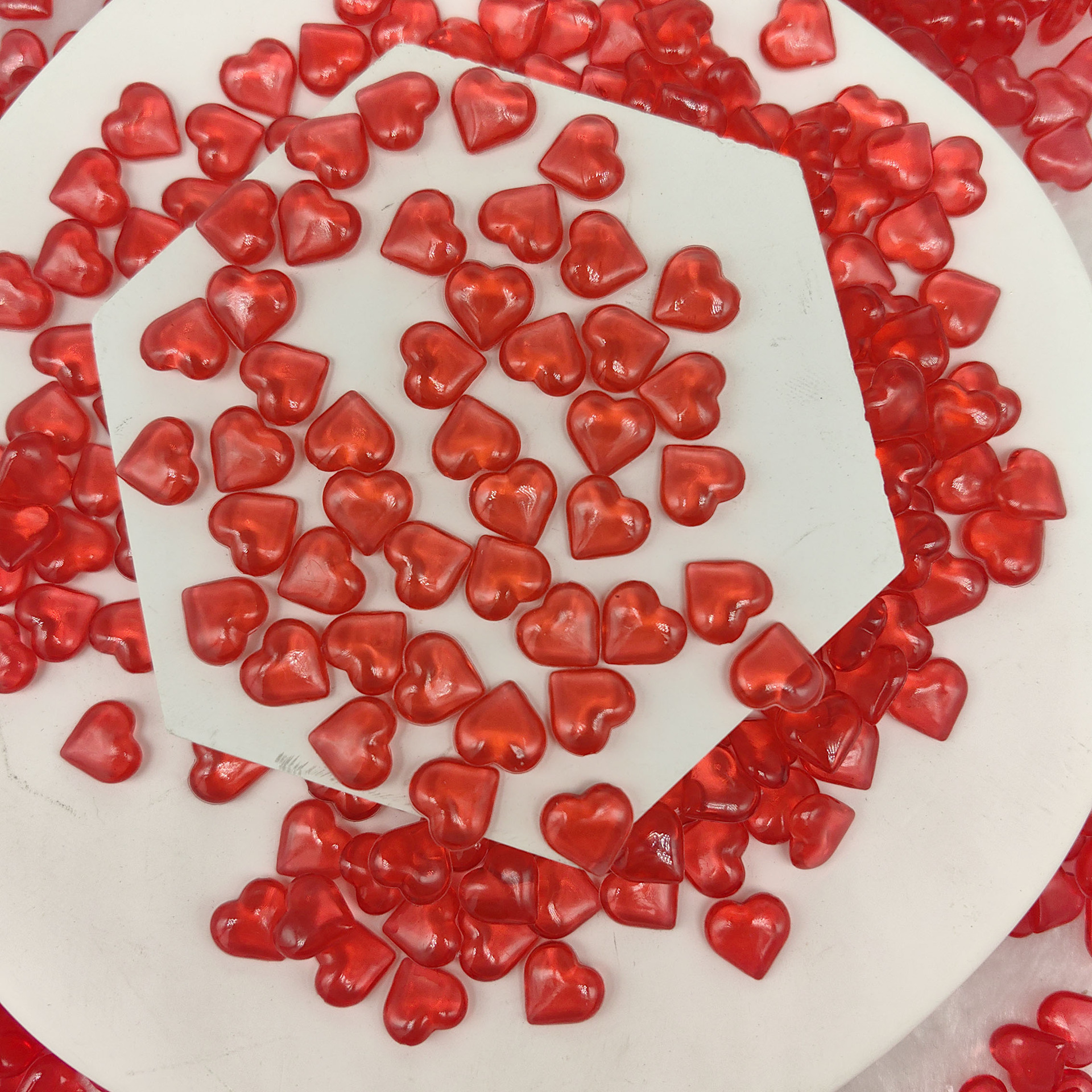 Wholesale acrylic smooth 10mm red love Valentine's Day wedding decoration DIY Beads