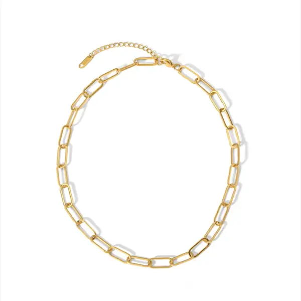 PVD Coated Real Gold Plated 18K Solid Color 201 Stainless Steel Hip-Hop Streetwear Waterproof Non Tarnish Bracelets Necklace