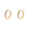 oly-856e49b4ce61598956d83e12744bd56f Wholesale Fashion Geometric Inlaid Zircon Alloy Artificial Gemstones Copper Earrings