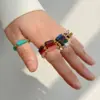 Wholesale Ethnic Style Round Natural Stone Beaded Rings 1 Piece
