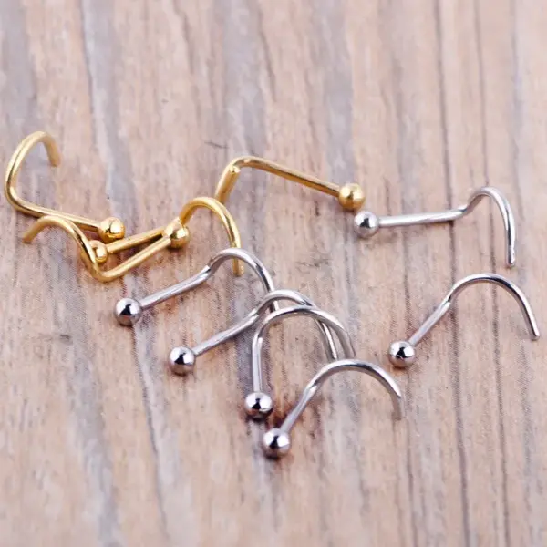 Wholesale Fashion Solid Color Stainless Steel Nose Studs 1 Piece Nose Pin