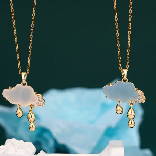 Wholesale 304 Stainless Steel Copper Clouds Pendant Necklace