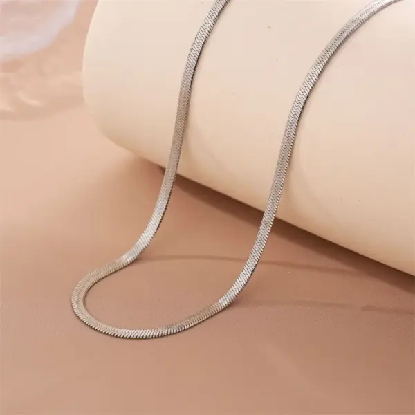 Wholesale 304 Stainless Steel Titanium Steel Solid Color Vacuum Plating Real Gold Plated 18K Gold Hip-Hop Waterproof Non Tarnish Blade Chain Necklace