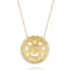Wholesale 201 Stainless Steel 304 Stainless Steel Gold Plated Retro Simple Style Plating Hollow Out Sun Moon Pendant Necklace