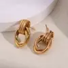 Wholesale Electroplating Golden Plated Round Oval Heart Shape 304 Stainless Steel IG Style Casual Vacation Polishing Plating Ear Studs