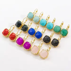 Wholesale PVD Coated 14K Gold Real Gold Plated Geometric 304 Stainless Steel Classical Simple Style Waterproof Non Tarnish Drop Earrings