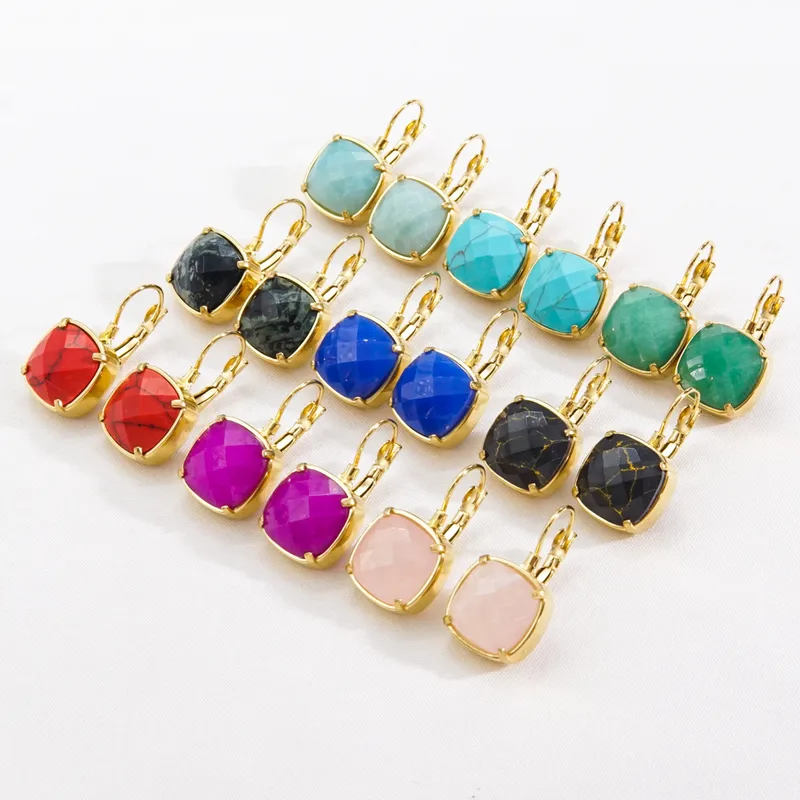 Wholesale PVD Coated 14K Gold Real Gold Plated Geometric 304 Stainless Steel Classical Simple Style Waterproof Non Tarnish Drop Earrings