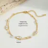 Wholesale Jewelry Casual Cute Beach Shell Fish 304 Stainless Steel Acrylic Imitation Pearl Zircon 18K Gold Plated Plating Inlay Anklet