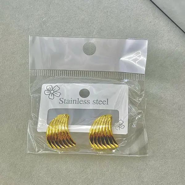 Wholesale Geometric Stud Earrings For Women In 304 Stainless Steel With Waterproof Non Tarnish Golden PVD Coated Plating And 0.03µm Thickness