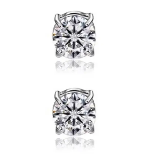 Simple Style Round Titanium Steel Inlay Zircon Ear Clips 1 Piece