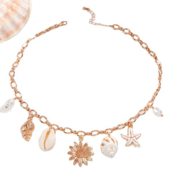 Wholesale Starfish Pendant Necklace Beach Style Chain Jewelry