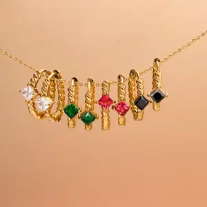 Wholesale 1 Pair Fashion Geometric Gold Plated 304 Stainless Steel Zircon Stainless Steel Earrings