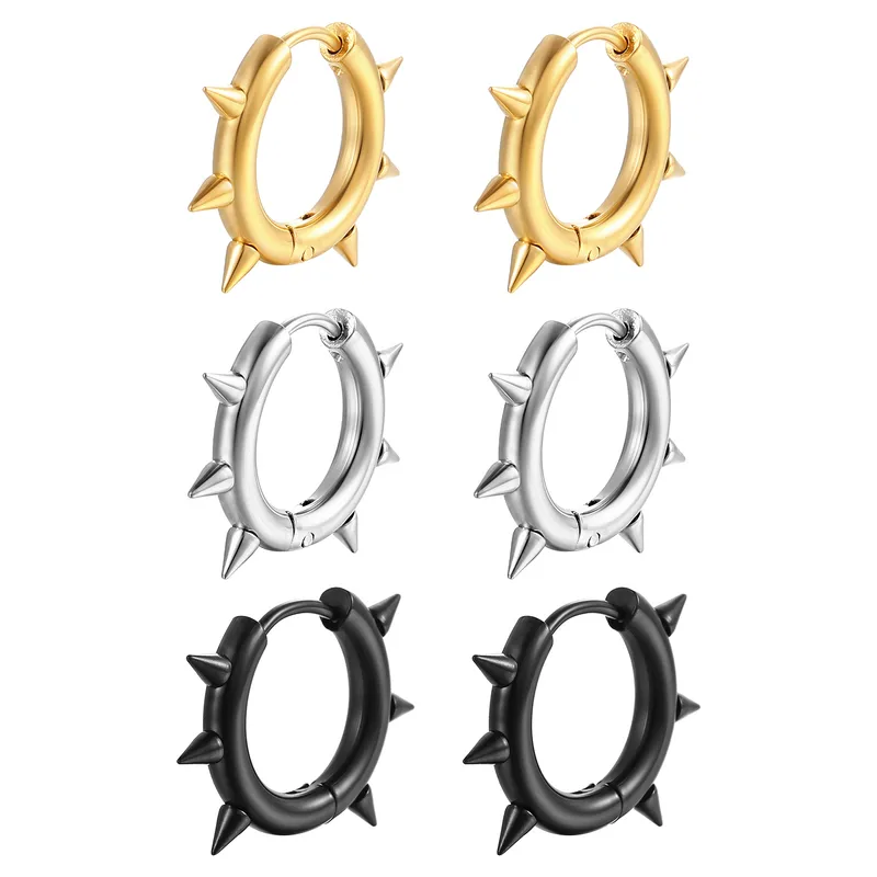 Wholesale PVD Coated 18K Gold Real Gold Plated Solid Color 201 Stainless Steel Fashion Waterproof Non Tarnish Earrings