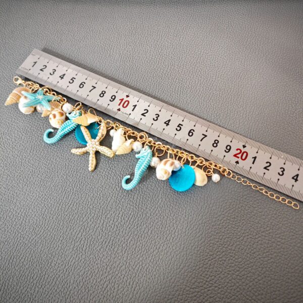 Wholesale Trendy Bohemian Ocean Style Bracelet with Starfish, Shell, and Pearl Bag Chain and Shoe Chain