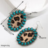 Wholesale Amazon Cross Border Fashion Retro Bohemian Turquoise Leopard Pendant Earrings Ethnic Long Earrings