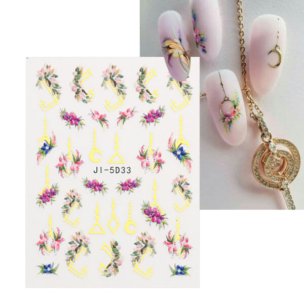 oly-85b0b882e3fa1e52b75ea62fe455ab75 Wholesale Manicure Relief Stickers 5D Spring Flowers and Birds Stereo Bronzing Stickers