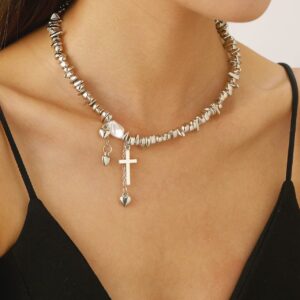 03 white k cross (necklace) g062