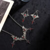 Wholesale Halloween Dark Gothic Exaggerated Earrings Cross Necklace Set