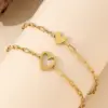 Simple Style Heart Shape 304 Stainless Steel Paperclip Chain Bracelets In Bulk