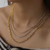Wholesale Vacuum Electroplating (In Furnace) Plated 18K Real Gold 316 Stainless Steel Lobster Clasp Elegant Minimalist Style Unisex Twist Necklace