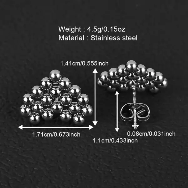 PVD Coated 18K Gold Plated Geometric 201 Stainless Steel Simple Style Ear Studs