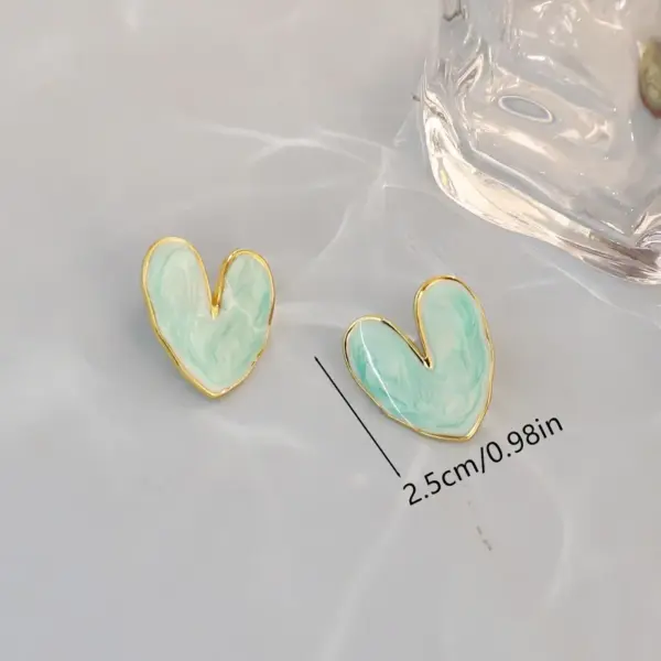 1 Pair Simple Style Round Square Heart Shape 304 Stainless Steel 18K Gold Plated Ear Studs