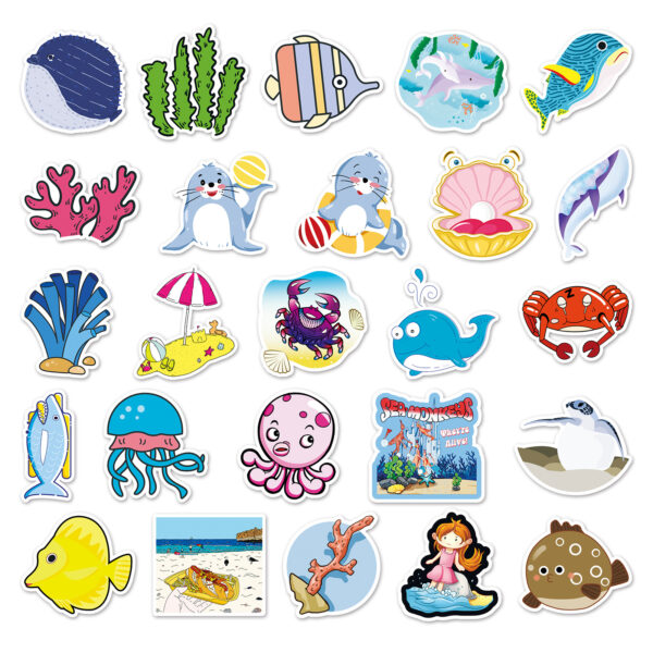 Wholesale 50 marine INS wind cartoon graffiti stickers laptop car trunk waterproof decorative stickers