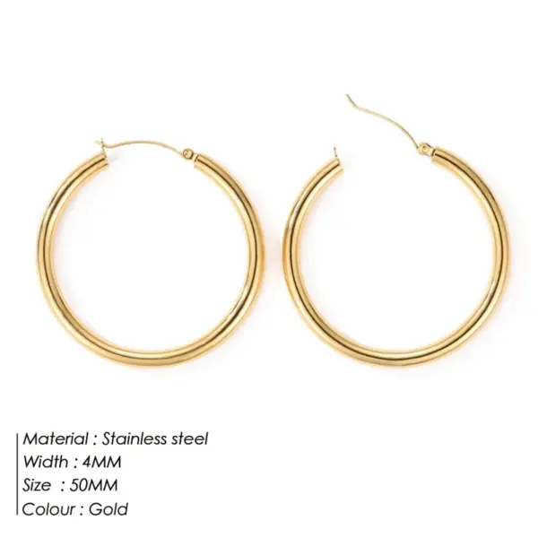 Vacuum Plating Real Gold Plated Geometric 304 Stainless Steel Fashion Waterproof Non Tarnish Earrings