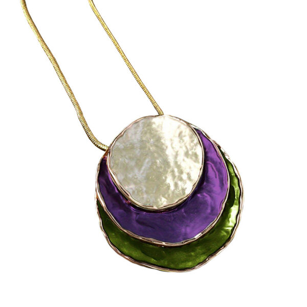 Wholesale Colorful seashell-shaped Bohemian painting oil necklace