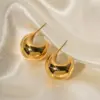 Wholesale 1 Pair INS Style Streetwear C Shape Plating 304 Stainless Steel Ear Studs