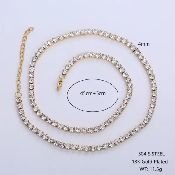 Wholesale PVD Coated 18K Gold Plated Solid Color 304 Stainless Steel Simple Style Shiny Waterproof Non Tarnish 304 Stainless Steel Necklace