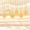 Wholesale PVD Coated Real Gold Plated Star Moon 304 Stainless Steel IG Style Simple Style Waterproof Non Tarnish 304 Stainless Steel Pendant Necklace