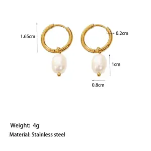 [Ehg146] Pearl Earrings / Gold