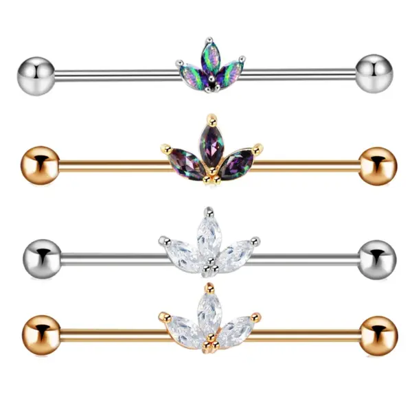 Wholesale Retro Flower Stainless Steel Plating Belly Ring 1 Piece