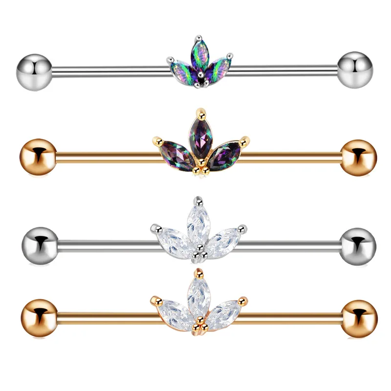 Wholesale Retro Flower Stainless Steel Plating Belly Ring 1 Piece