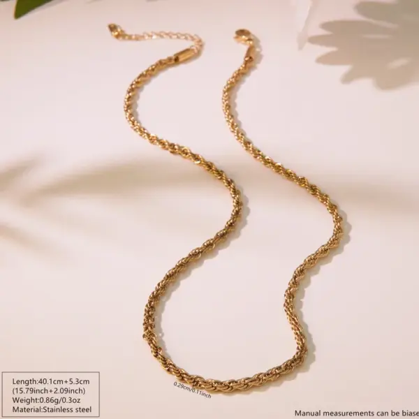 Wholesale Ion Plating (IP) 18K Gold Plated Solid Color 304 Stainless Steel Simple Style Classic Cool Waterproof Non Tarnish Necklace