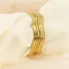 Wholesale Ion Plating (IP) 18K Gold Plated Curve 304 Stainless Steel Simple Style Waterproof Non Tarnish 304 Stainless Steel Bangle
