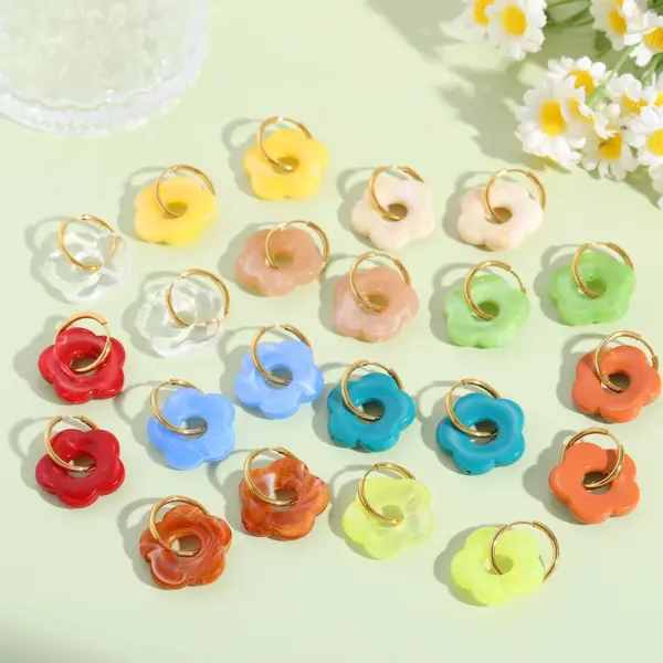 Wholesale Ion Plating (IP) Real Gold Plated 18K Gold Flower 304 Stainless Steel Cute Romantic Artistic Waterproof Non Tarnish Earrings